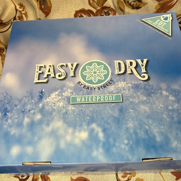 Easy Street Womens Frosty Pull On Round Toe Casual Boots Ankle Low Heel - Blue - Picture 6 of 6